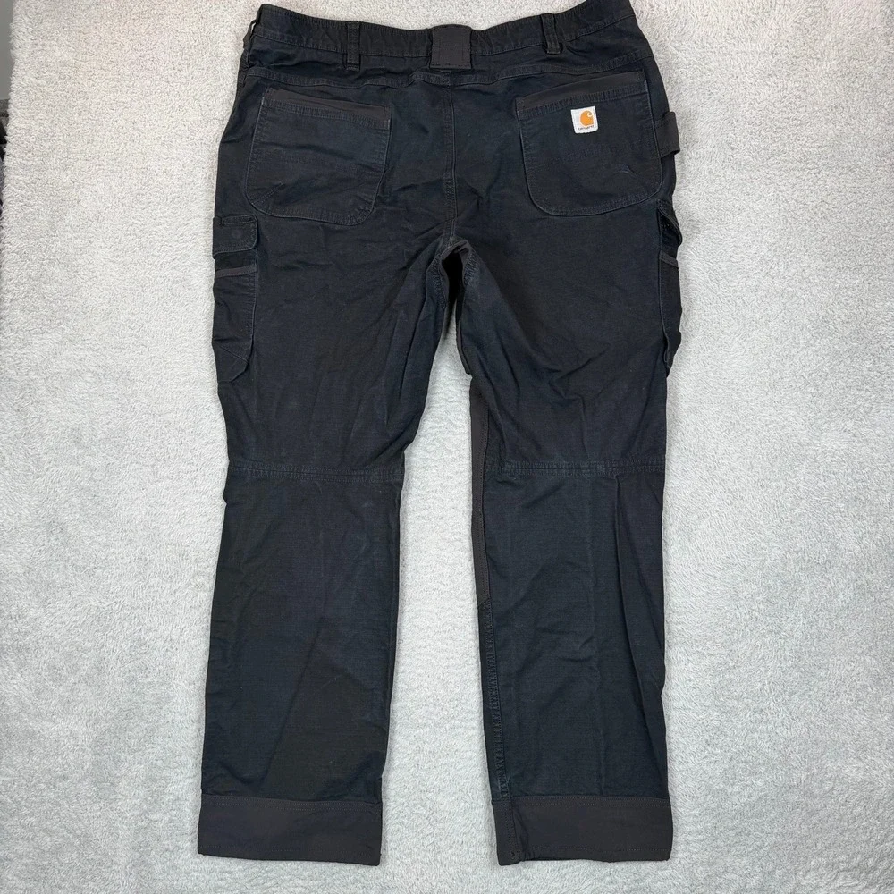 Carhartt Mens Black Rugged Flex Steel Cargo Pants Relaxed Fit 103335 BLK 42x32